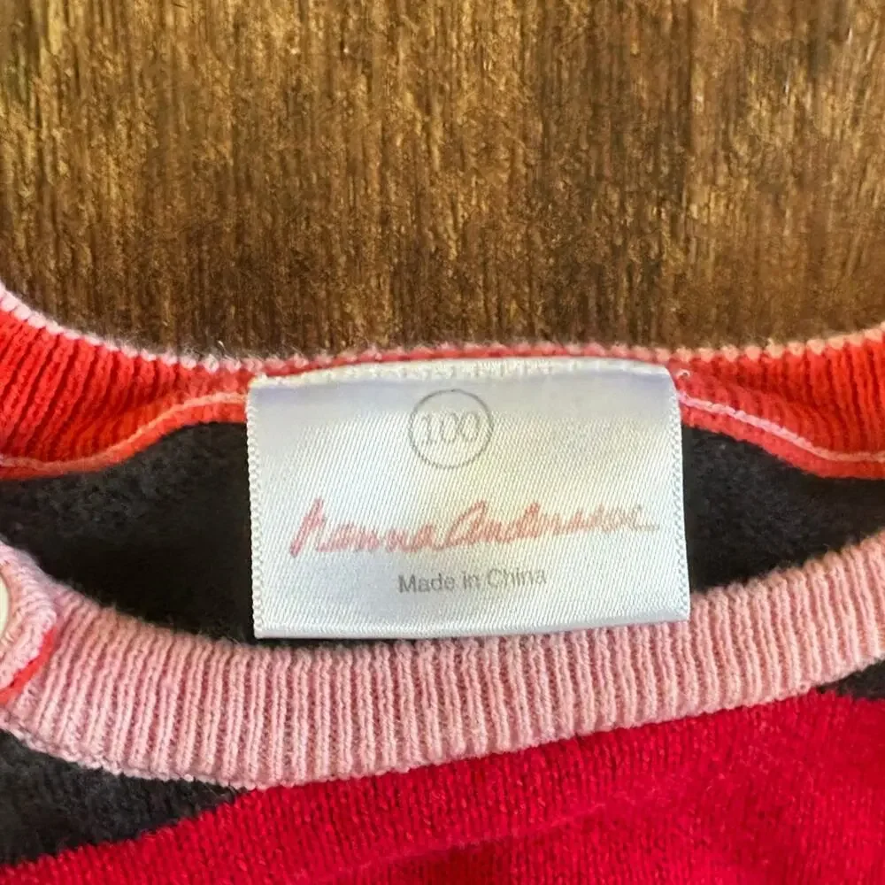 Hanna Andersson Kids Multicolor Striped Long Sleeve Dress Size 100 (3T/4T)